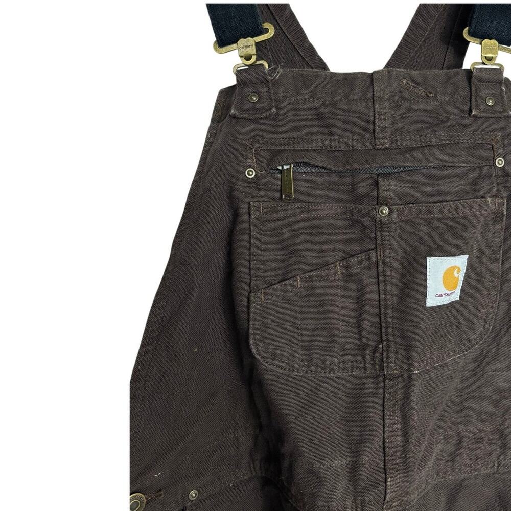Carhartt Dark Brown Bib Overalls XL 104031 - Picture 2 of 16